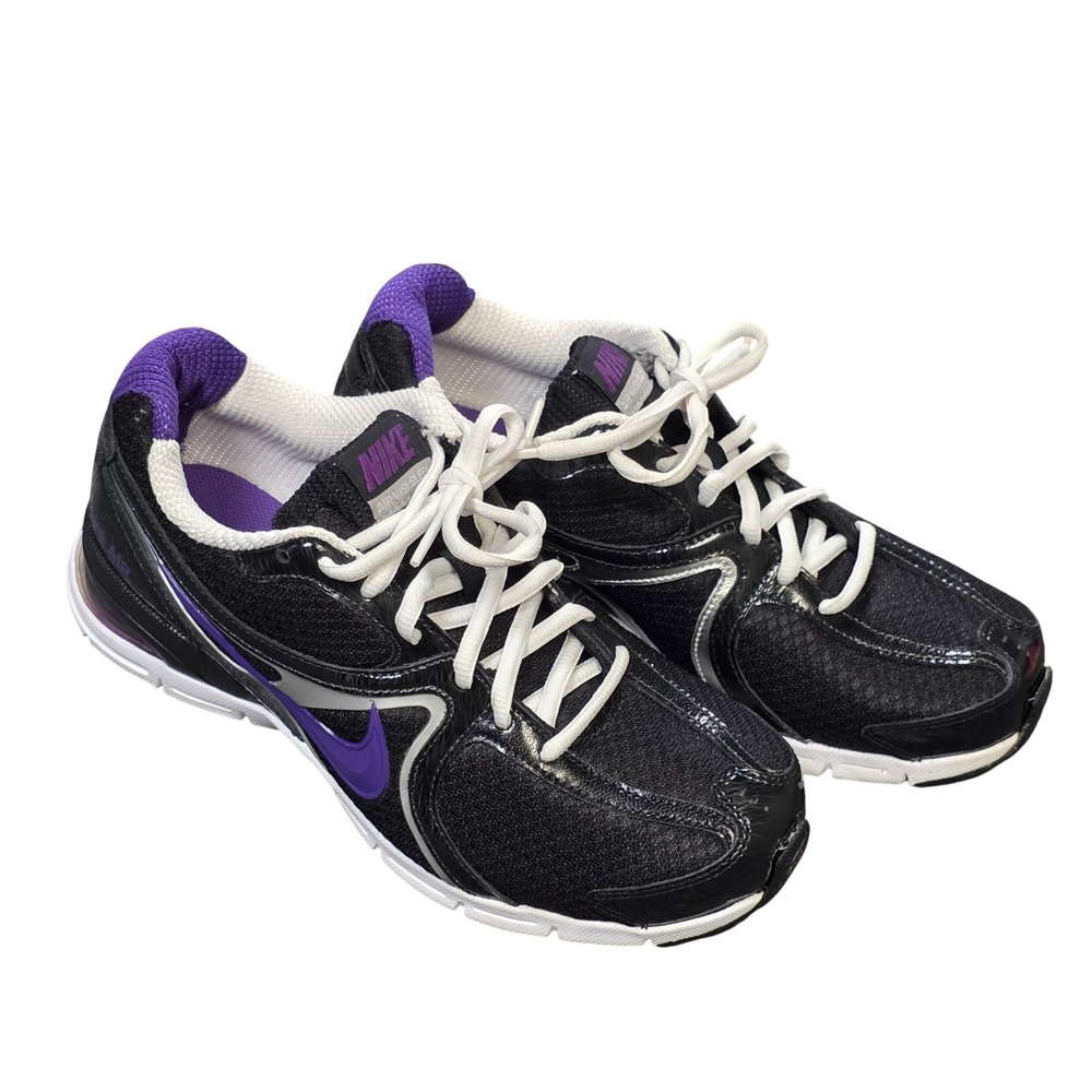 Nike Air Visi Sleek Running Shoes Women's Size 8.5 Black Purple Silver Active